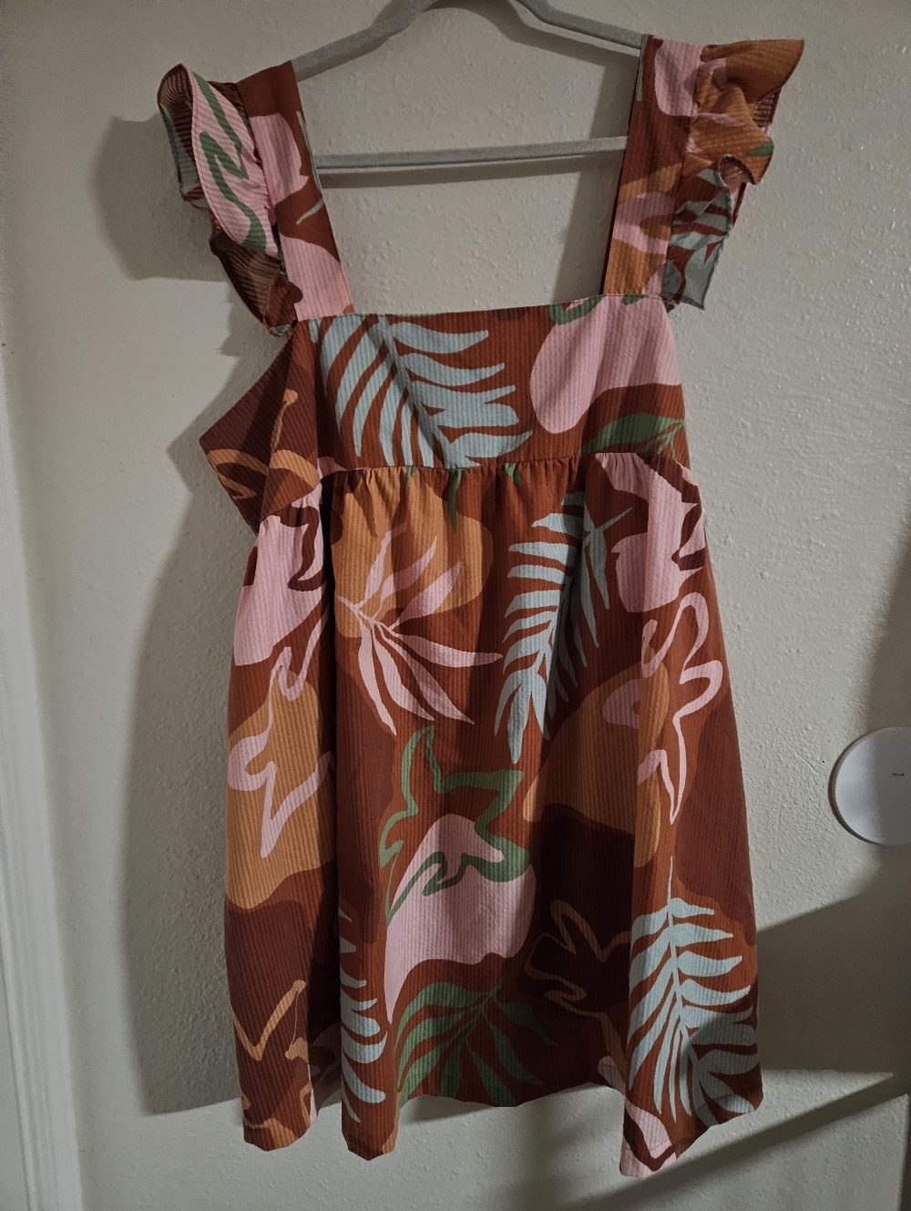 Open Edit Tropical Flutter Sleeve Mini Dress | Plus Size 2X